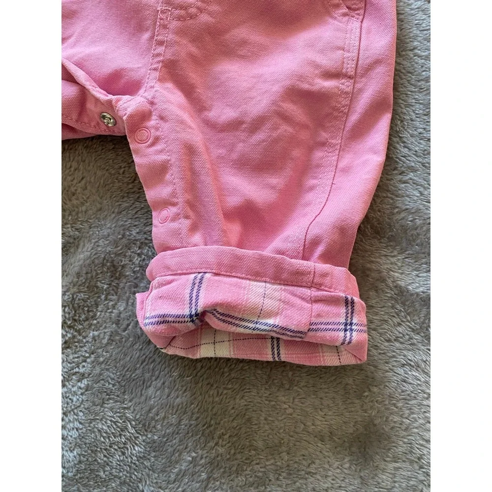 Carhartt Bib Overalls Toddler Girls 6 Months Flannel Lined s2